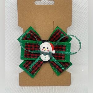 Festive Snowman Hair Bow